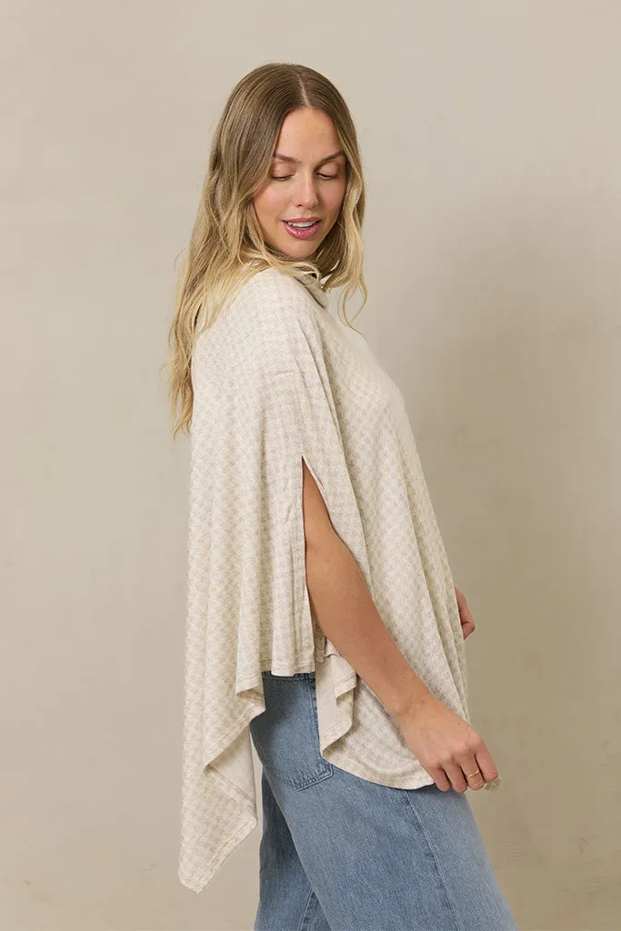 Cream Houndstooth Nursing Cover