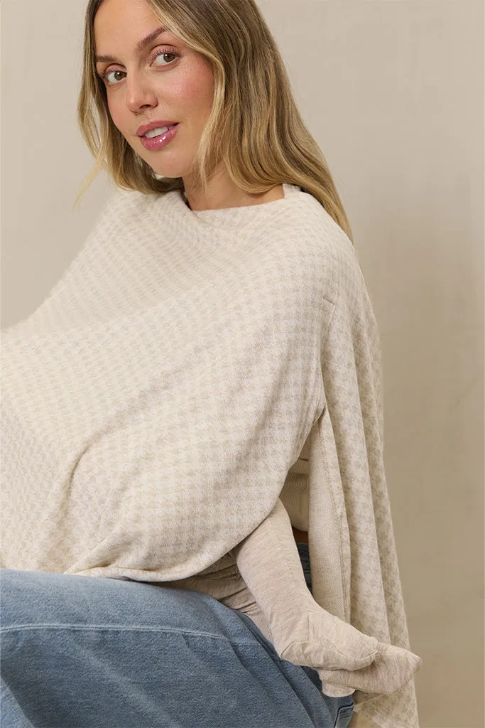 Cream Houndstooth Nursing Cover