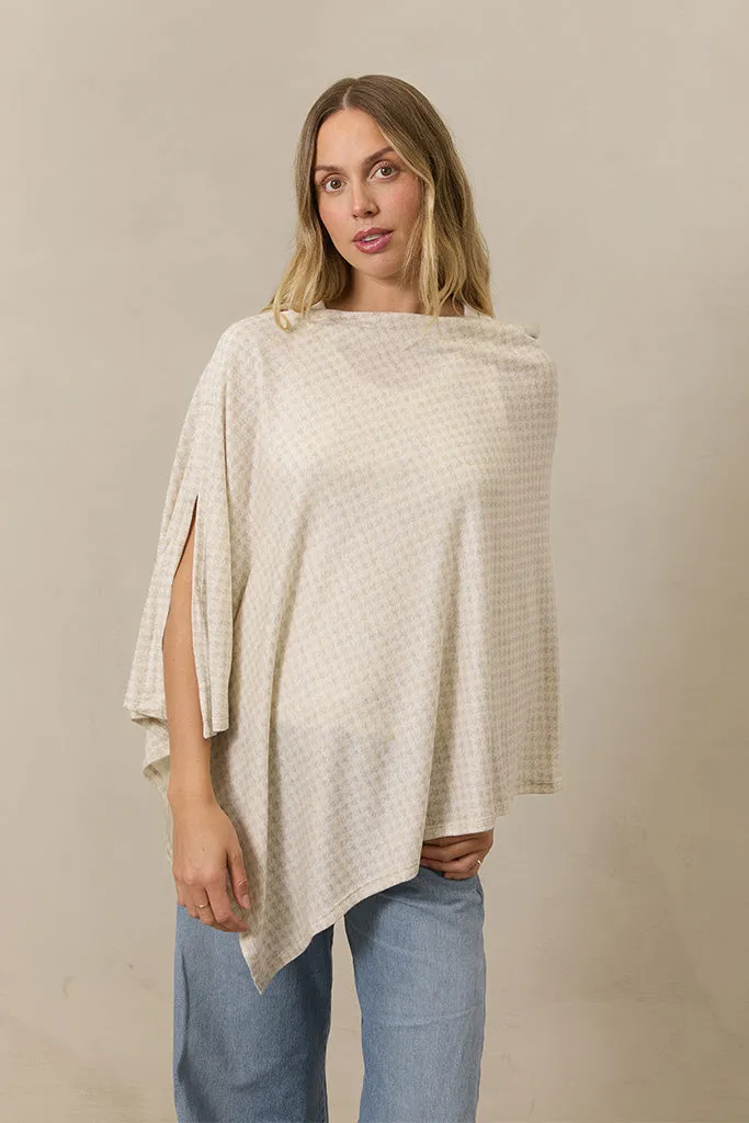 Cream Houndstooth Nursing Cover
