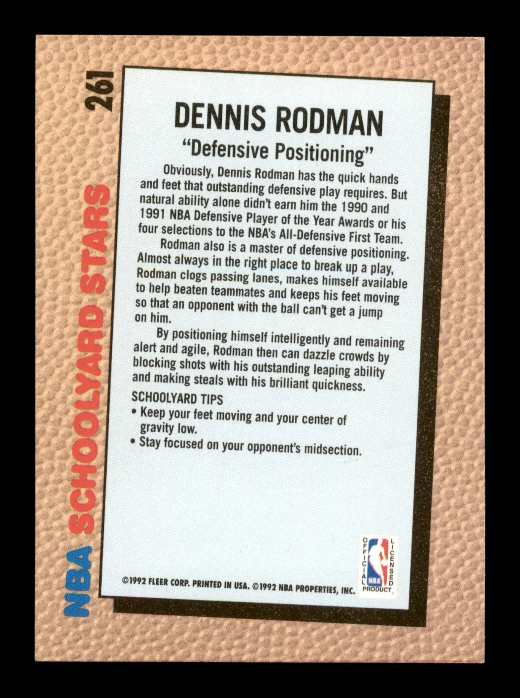 Dennis Rodman Autographed 1992-93 Fleer Card #261 Detroit Pistons SKU #190469