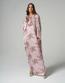 Flower Printed Pink Abaya Online UAE