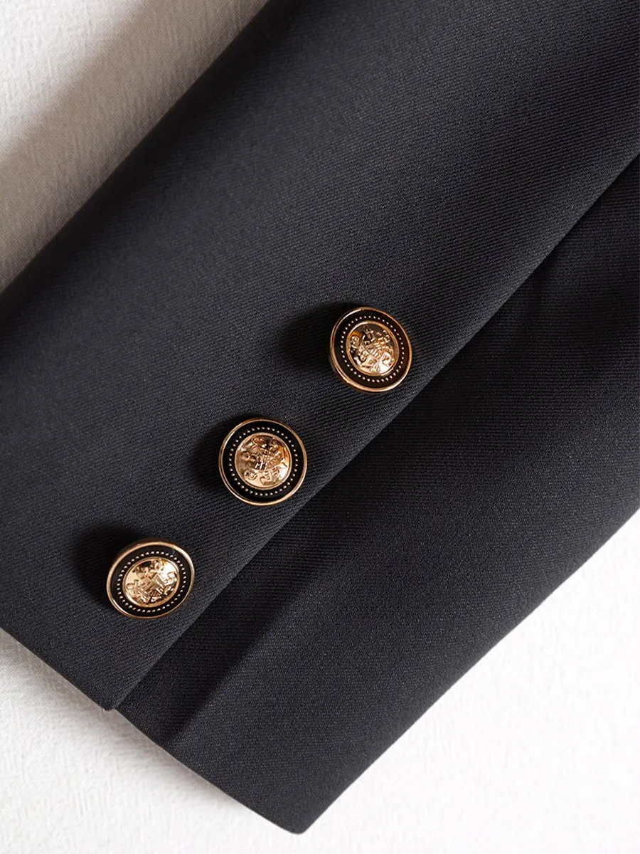 Gold Badge Short Sleeve Suit Dress