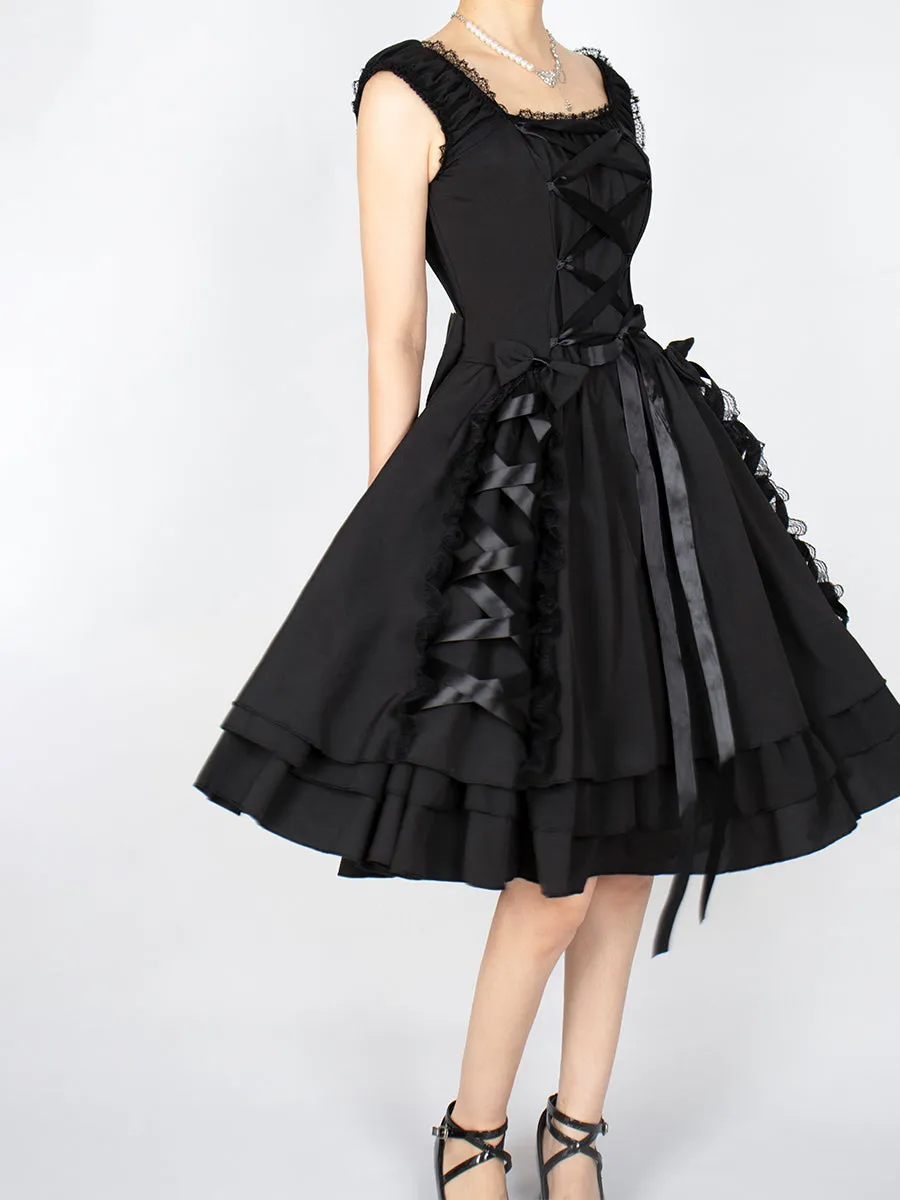 Goth Sleeveless Lace Dress