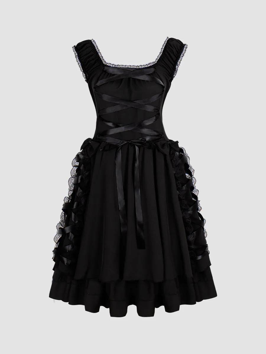 Goth Sleeveless Lace Dress