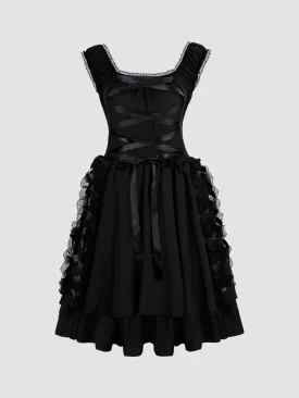 Goth Sleeveless Lace Dress