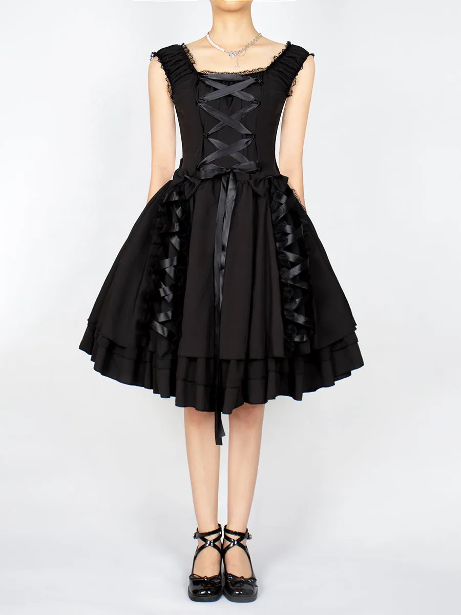 Goth Sleeveless Lace Dress