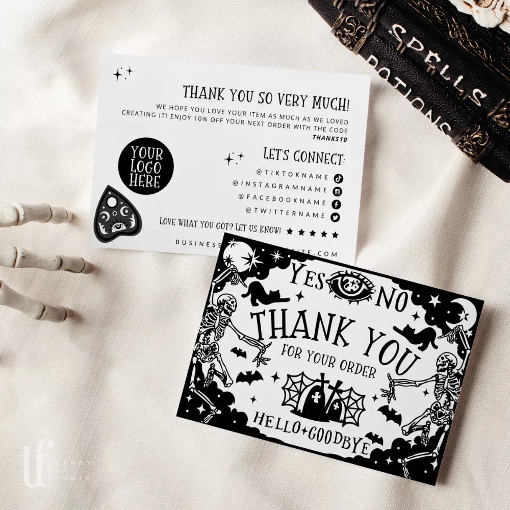 Gothic Ouija Halloween Business Thank You Card Canva Template