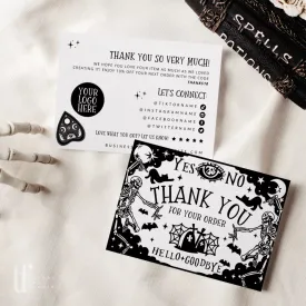 Gothic Ouija Halloween Business Thank You Card Canva Template