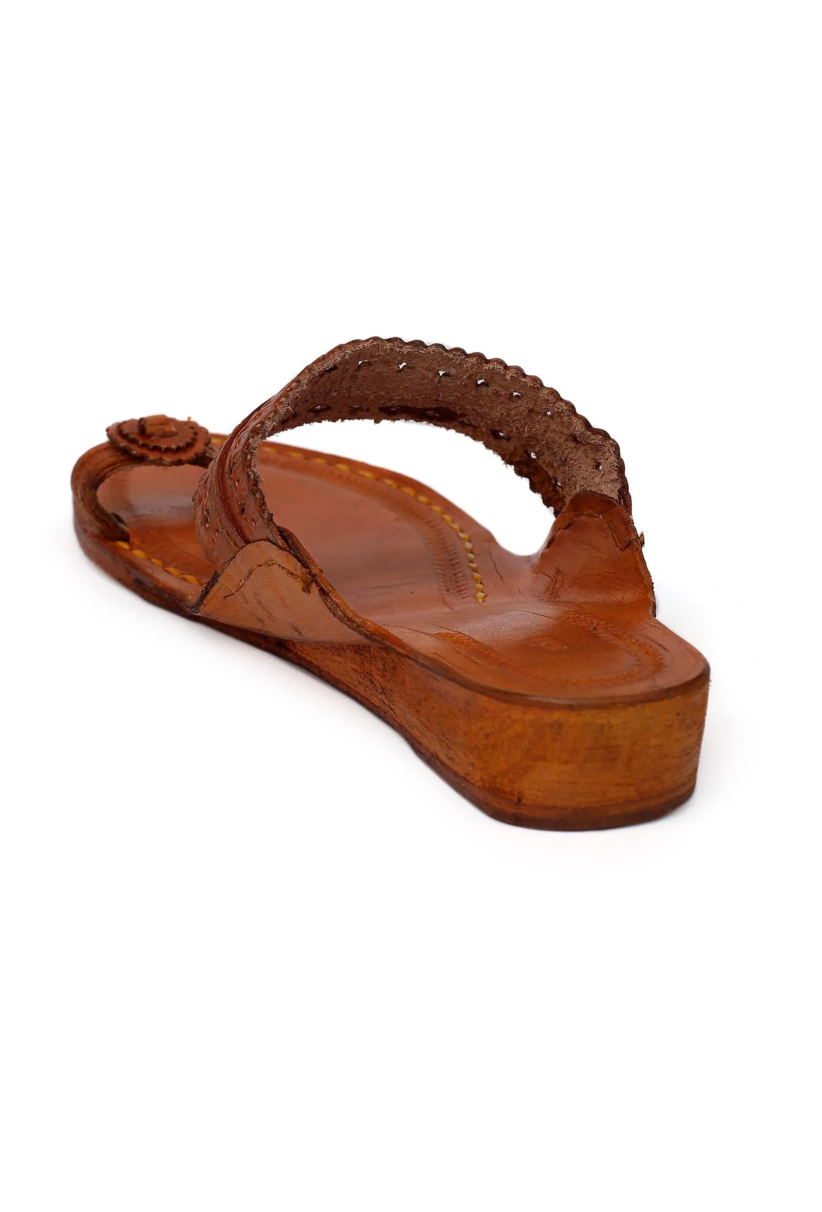 Kanak Brown Handcrafted Pure Leather Kolhapuri Flats