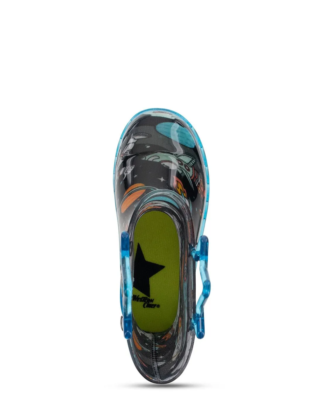 Kids Silly Space Lighted Rain Boot - Black