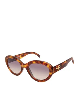 Round Cat Eye Sunglasses in Tortoise