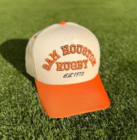 Sam Houston Rugby | Off-White with Orange & Black Stitching | Pre-Curved Snapback