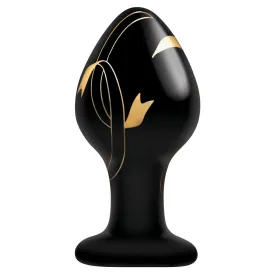 Secret Kisses 3.5 Inch Handblown Glass Butt Plug Black