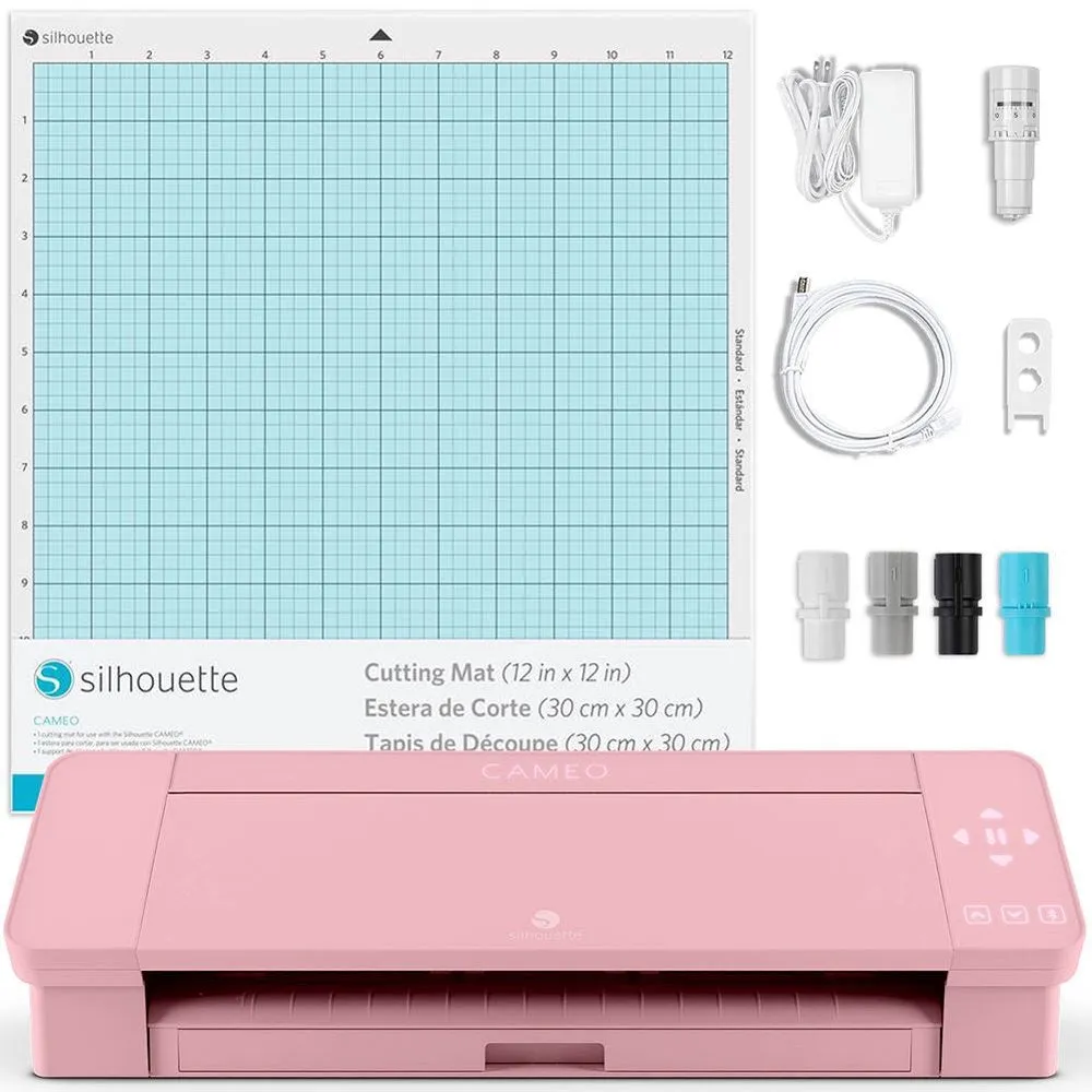 Silhouette Blush Pink Cameo 4 W/ Updated Autoblade, 3X Speed, Roll Feeder