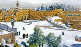Snow by the Kotel