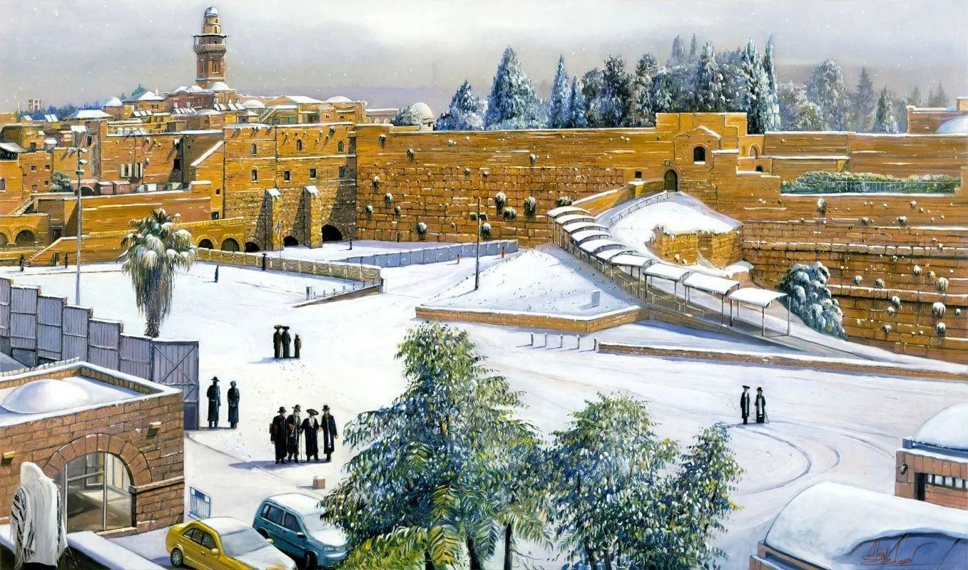 Snow by the Kotel