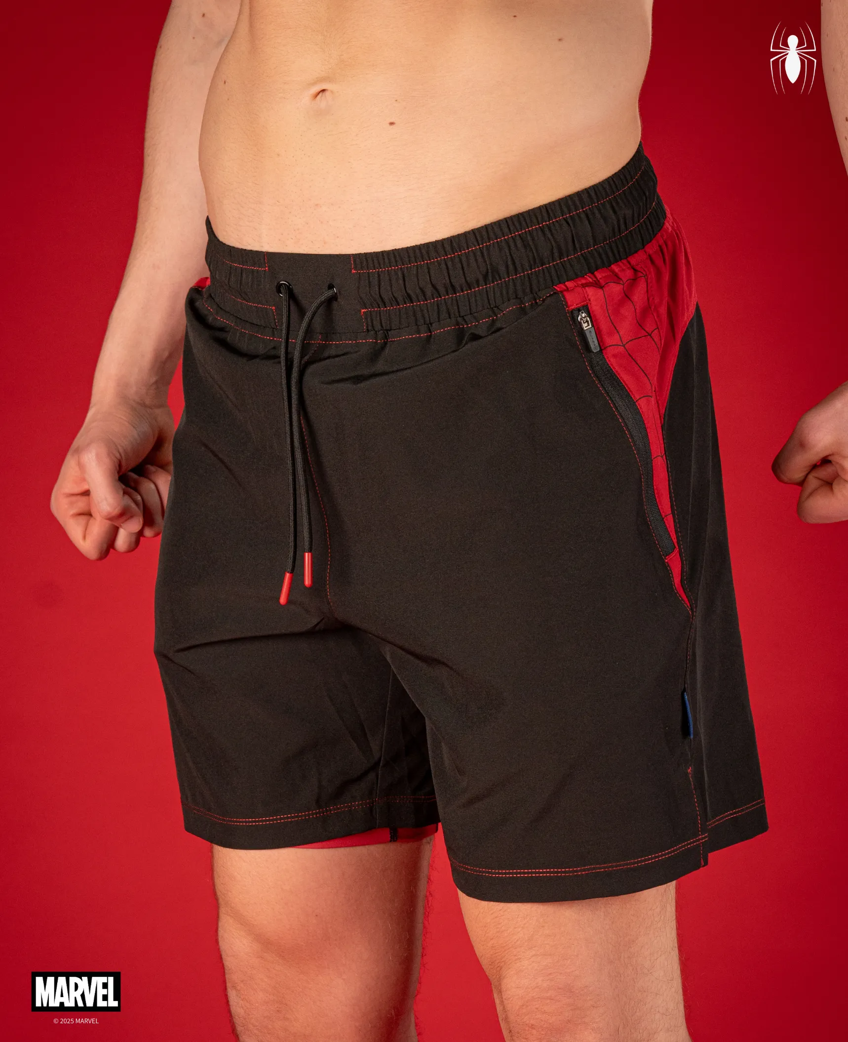 SPIDER-MAN Performance Lined Shorts 7" - Venom Black