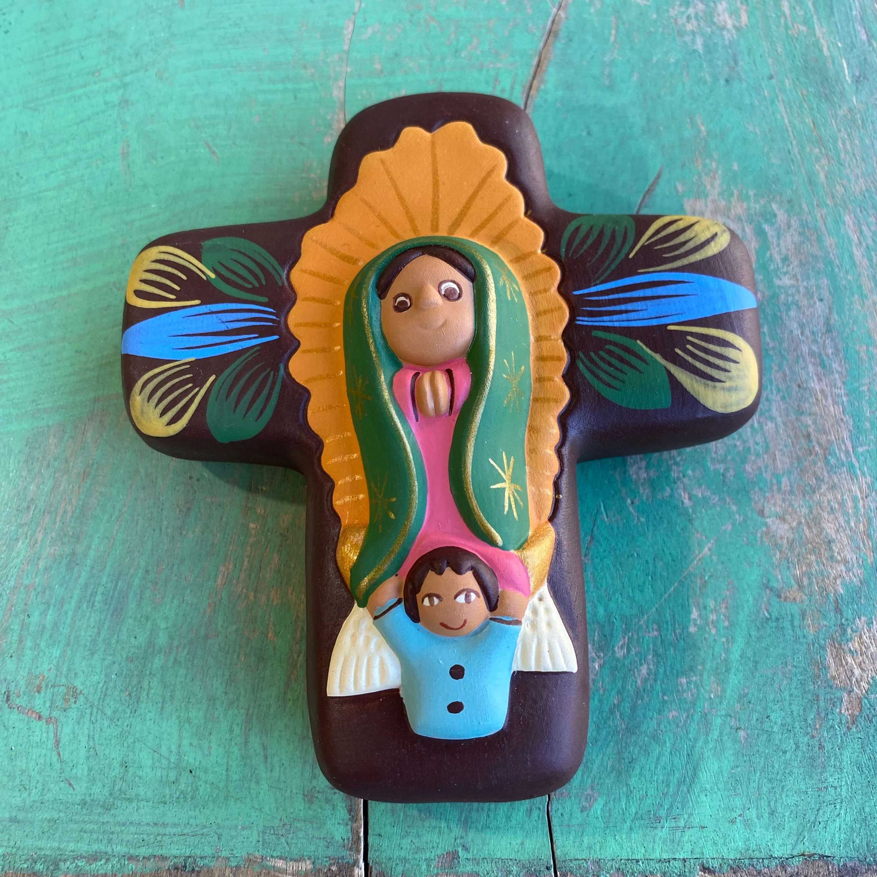 Virgencita Ceramic Cross