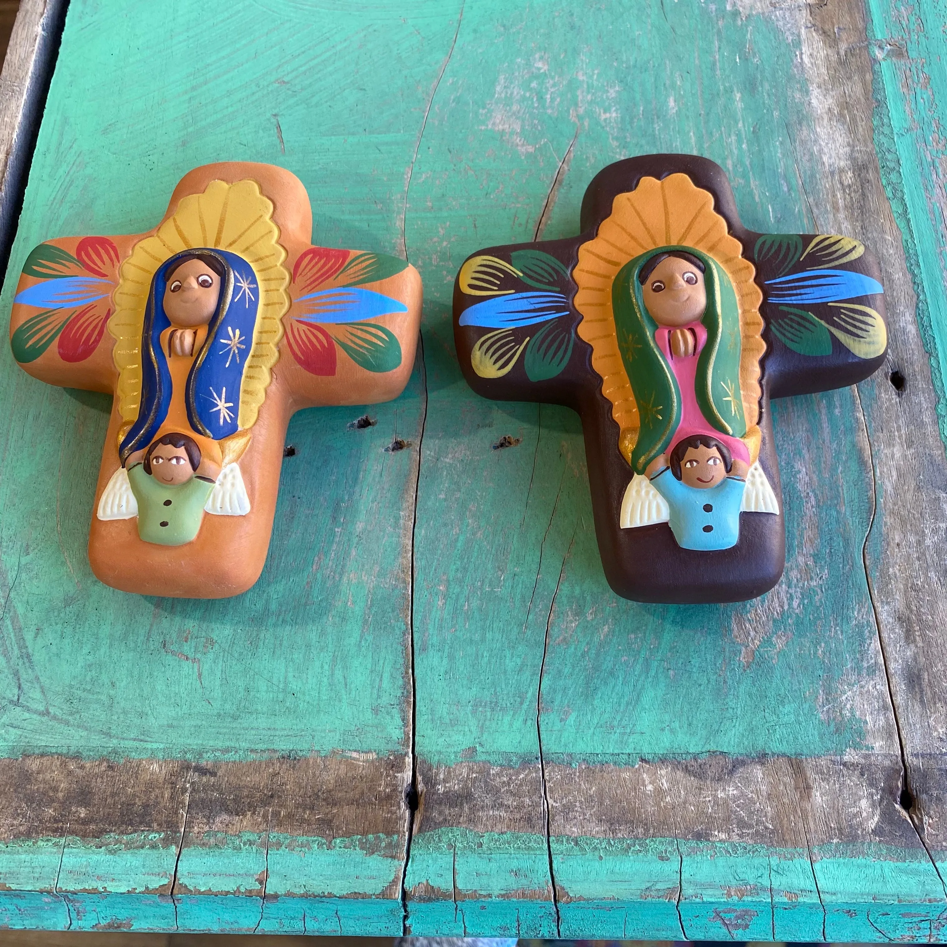 Virgencita Ceramic Cross