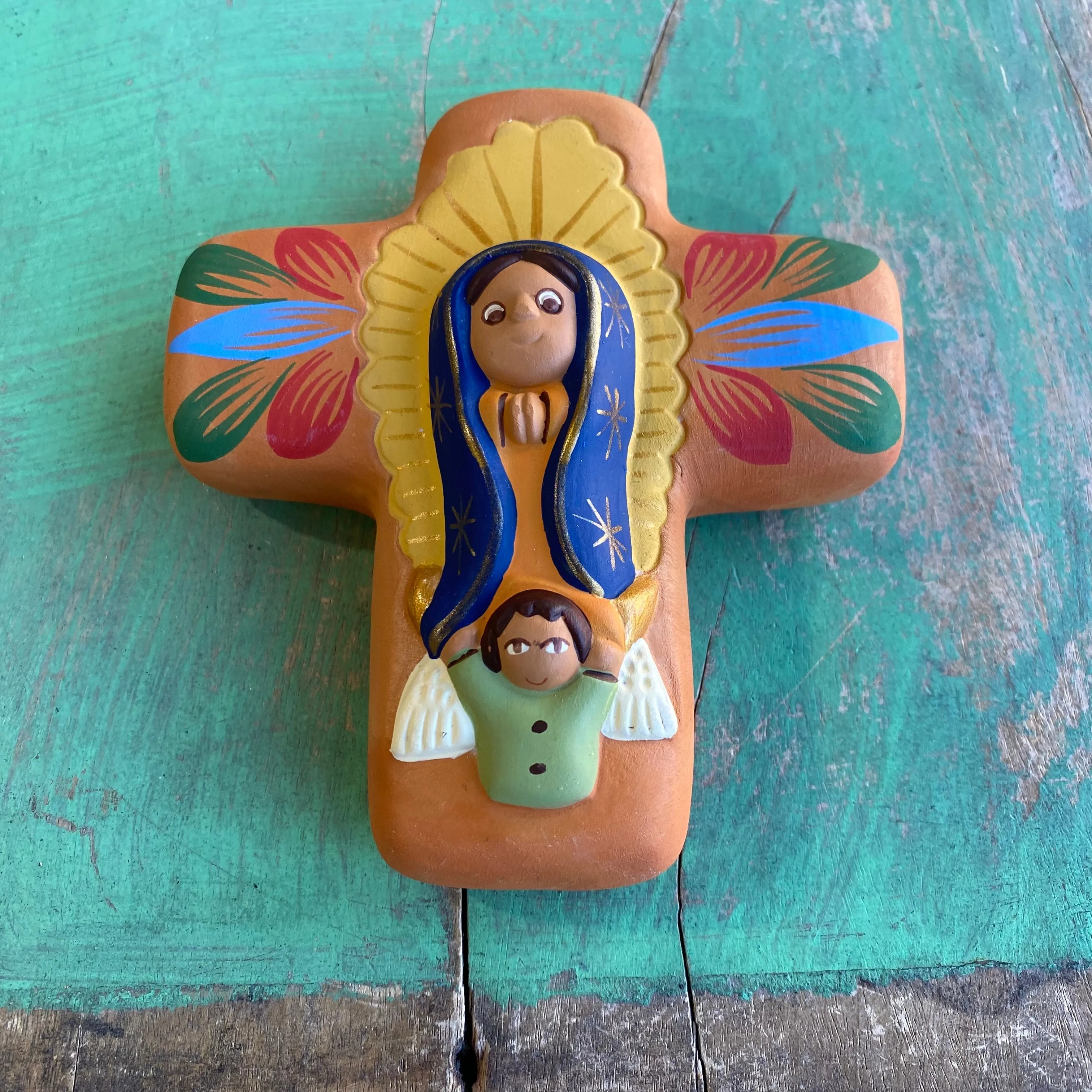 Virgencita Ceramic Cross