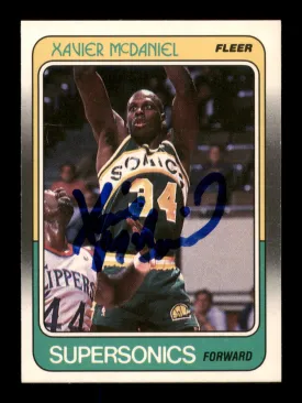Xavier McDaniel Autographed 1988 Fleer Card #108 Seattle Supersonics SKU #205258